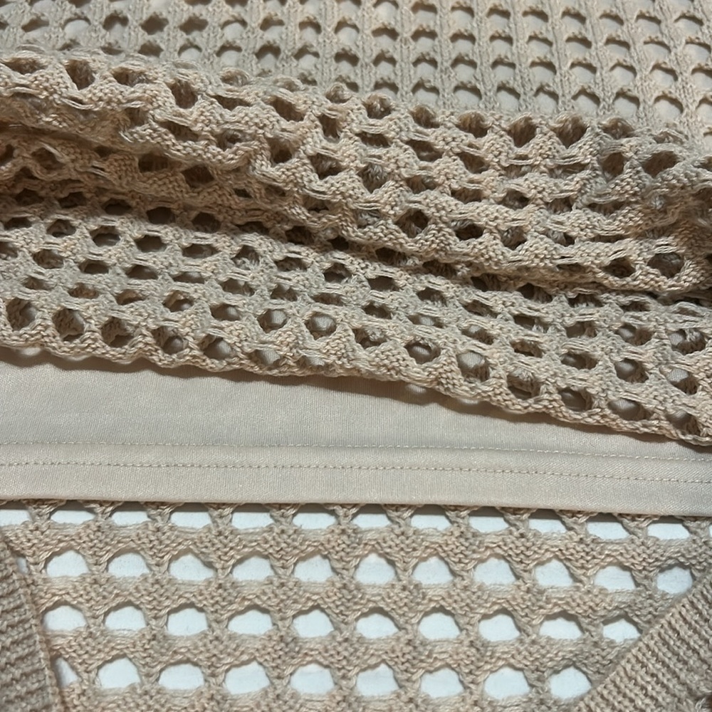 Steve Madden Tan/Cream Midi Pencil Crouched Skirt M NWT - Picture 3 of 5